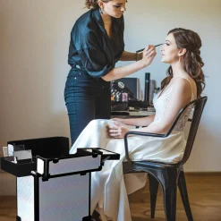 Byootique Rolling Makeup Train Case Cosmetic Trolley Organizer Pure ForgetMeNot