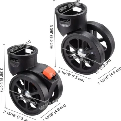 Byootique Set of 4 Swivel Replacement Wheel Caster with Locking Brake 360 Degree Rotate Caster for Makeup Case
