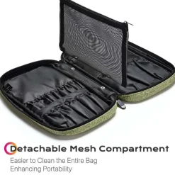 Byootique Travel Makeup Brush Holder Bag Cosmetic Brush Organizer Rococo Green