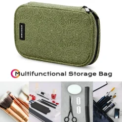 Byootique Travel Makeup Brush Holder Bag Cosmetic Brush Organizer Rococo Green