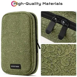 Byootique Travel Makeup Brush Holder Bag Cosmetic Brush Organizer Rococo Green