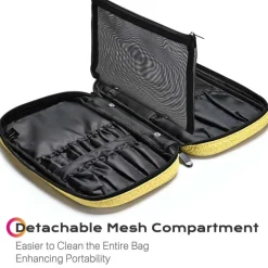 Byootique Travel Makeup Brush Holder Bag Cosmetic Brush Organizer Rococo Yellow