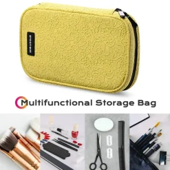 Byootique Travel Makeup Brush Holder Bag Cosmetic Brush Organizer Rococo Yellow