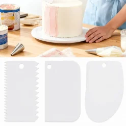 Cake Comb Set | 3 Piece Buttercream Icing Comb & Cake Scraper Set