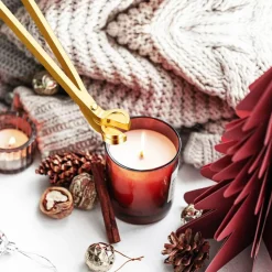calary Candle Wick Trimmer, Candle Snuffer and Wick Dipper & Candle Accessory Set, 3 in 1 Candle Care Kit for Candle Lover (Gold)