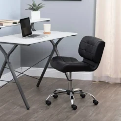 Calico Designs Crest Black Mobile Office Task Chair with Adjustable Height