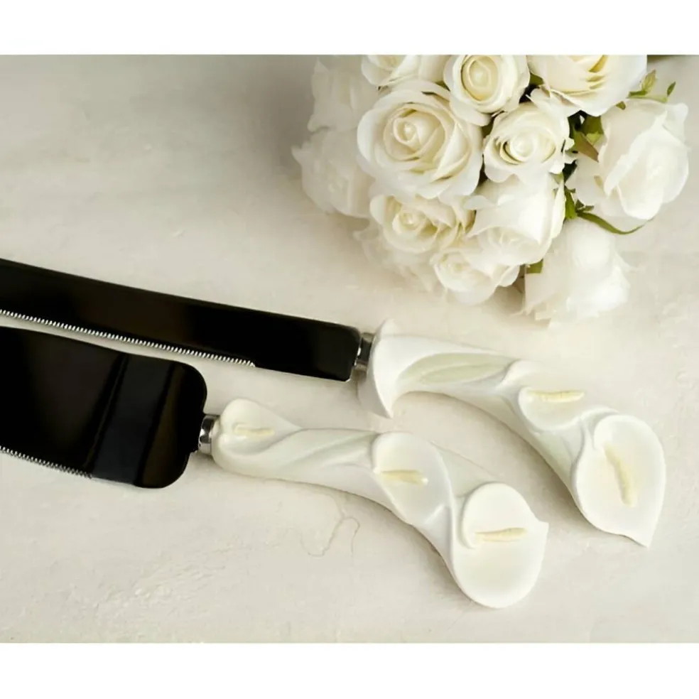 Calla Lily Stylized Wedding Cake Server Set