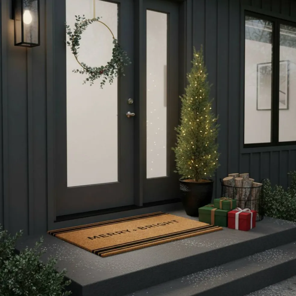 Calloway Mills French Stripe Merry & Bright Doormat