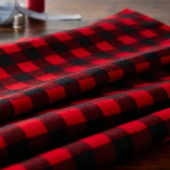 Camelot Fabrics Black & Red Plaid Flannel Fabric