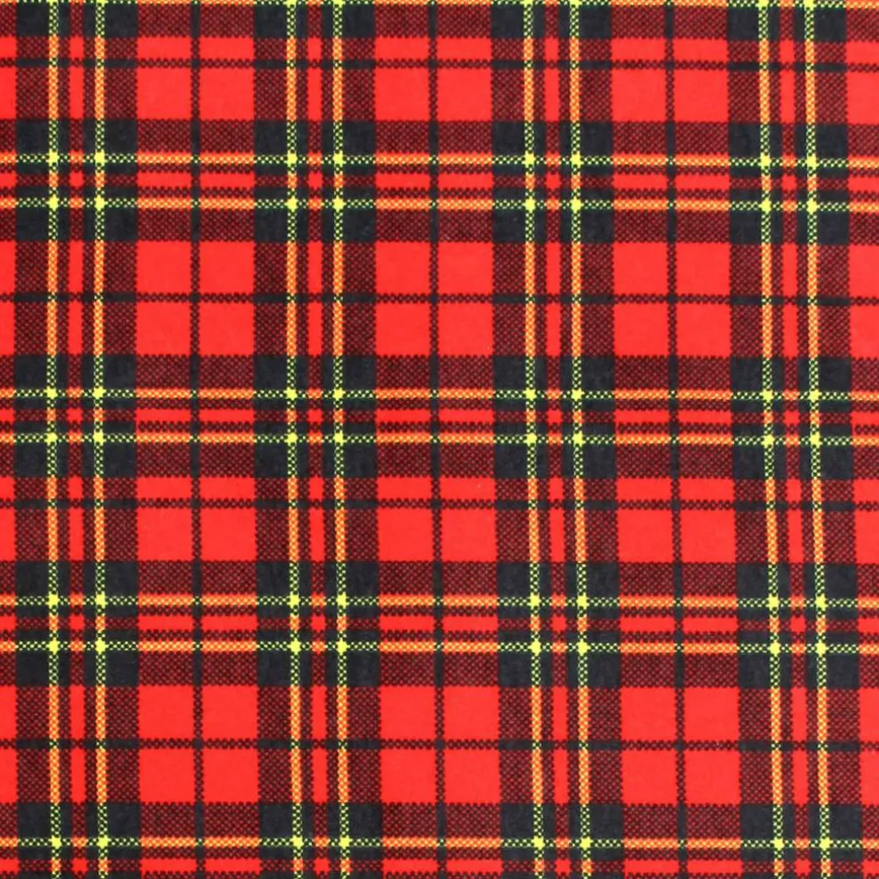 Camelot Fabrics Red Scottie Plaid Flannel Fabric