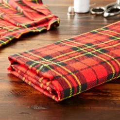Camelot Fabrics Red Scottie Plaid Flannel Fabric