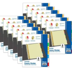 Canary Paper Dividers with Insertable Color Tabs, 8 Per Pack, 12 Packs