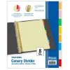 Canary Paper Dividers with Insertable Color Tabs, Pack of 8