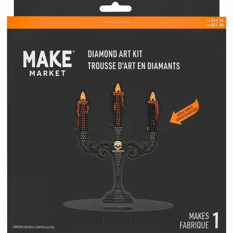 8" Candelabra Acrylic Surface Diamond Art Kit with Stand by Make Market®