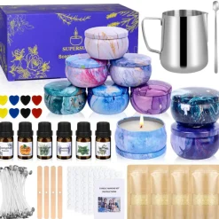 Candles Making Kit for Adult - Christmas DIY Gift for Beginner, Includes Beeswax, Essential Oils, Dyes, and More DIY Candle Making Supplies, Crafts for Adults