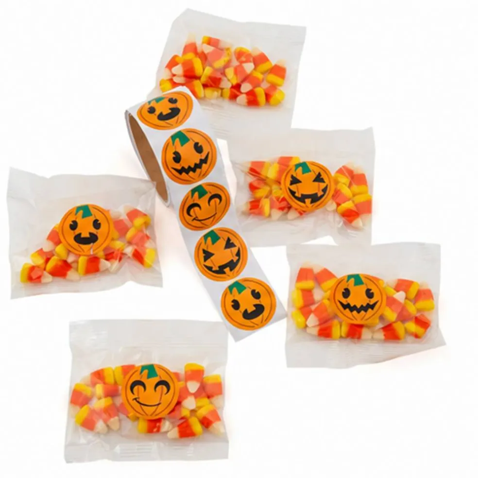 Candy Corn Handouts with Pumpkin Stickers 32 Pack Treats