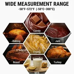 Candy Thermometer with Pot Clip, Instant Read Meat Analog Thermometer with LCD, Cooking Oil Thermometer Deep Frying Thermometer for Candy Maple Syrup Grease Cheese Sugar Brewing Making