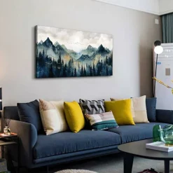 Canvas Wall Art For Bedroom Wall Decorations For Living Room Modern Office Wall Decor Abstract Watercolour Painting Mountain Landscape Wall Pictures Printed Artwork Home Decor 20"X40"