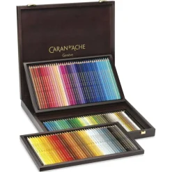 Caran d'Ache Supracolor Soft Aquarelle Pencil Set - Set of 120, Wood Box, Assorted Colors
