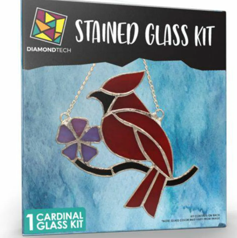 Cardinal Pre-Cut Stained Glass Kit-Make Your own Beautiful Glass Project.