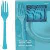 Caribbean Blue Plastic Forks - 50 Forks/Pack