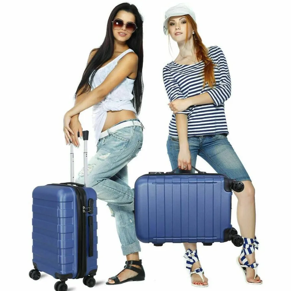 Carry Luggage Carry-On Suitcase with Spinner Wheels Blue
