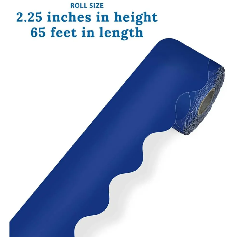Carson Dellosa® Navy Rolled Scalloped Border, 195ft.