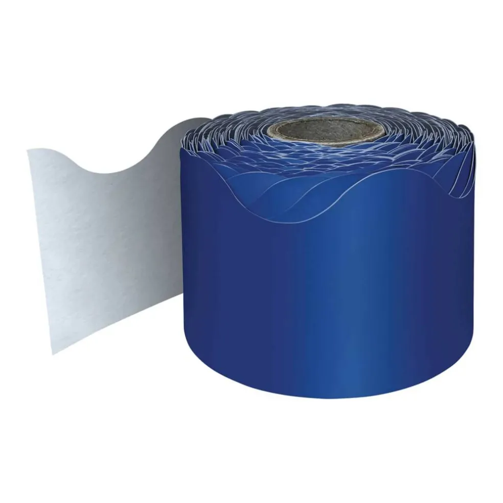 Carson Dellosa® Navy Rolled Scalloped Border, 195ft.