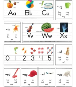 Carson Dellosa 31 pc Bundle of Photographic Alphabet and Number Line Bulletin Board Decorations, abc, Word Families, and Counting Toddler Learning Posters With Picture Cues, Classroom and Wall Decor