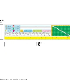 Carson Dellosa 36PC Traditional Cursive Name Plate for Desk, Nametags With Alphabet, Ruler, Place Value, Fractions, and Multiplication Chart, Desk Decor and School Labels Classroom Must Haves