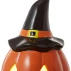 Casafield Pre Lit Ceramic Halloween Jack-O-Lantern Tabletop Decor