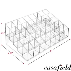 Casafield 40 Slot Acrylic Lipstick & Makeup Organizer - Cosmetic Display Case - Clear