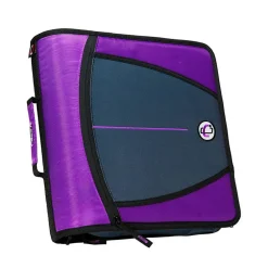 Case·it Mighty Zip Tab O-Ring Binder, 3 Inches, Deep Purple