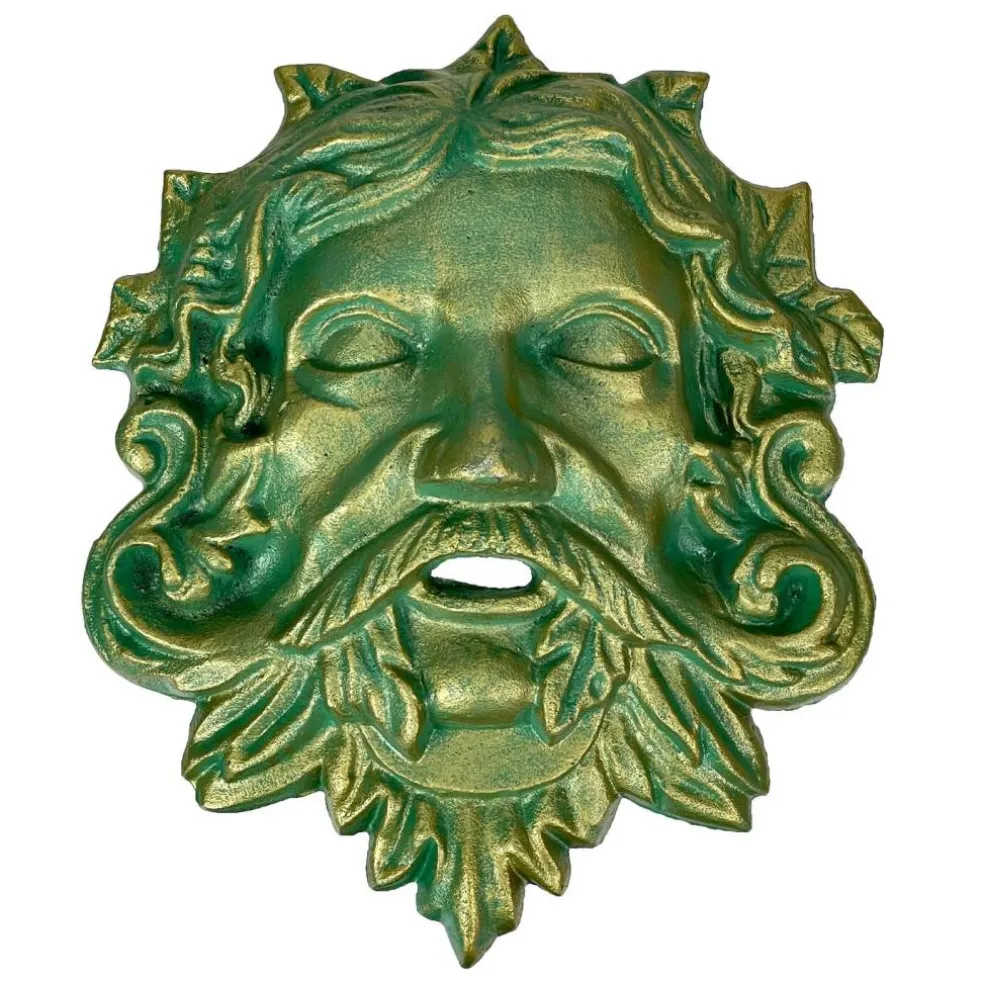 Cast Iron Green Man Wall Décor, Multiple Finishes