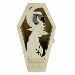 4.5" Cat & Moon Coffin DIY LED Wood Décor by Make Market®