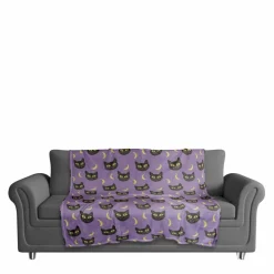 Cat Moon & Stars Pattern Fleece Blanket