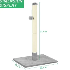 Cat Scratching Post Natural Sisal Pole with Hanging Ball Toy