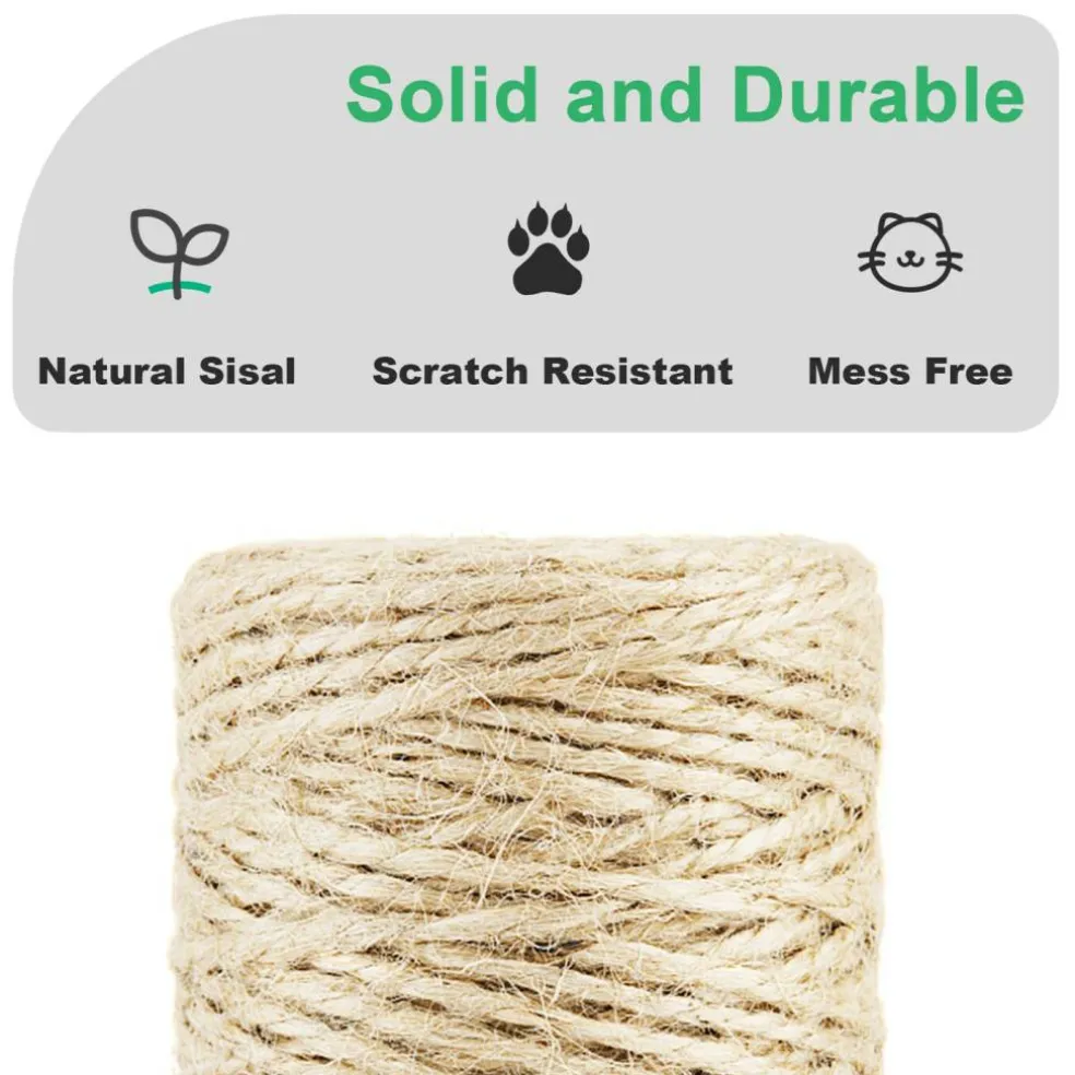 Cat Scratching Post Natural Sisal Pole with Hanging Ball Toy