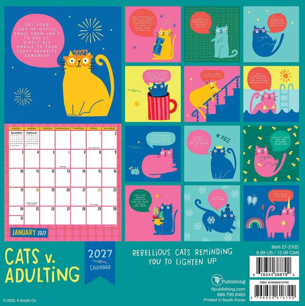 2027 Cats vs Adulting Mini Calendar