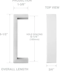 Cauldham Solid Stainless Steel Cabinet Hardware Square Handle Pull Brushed Satin Nickel