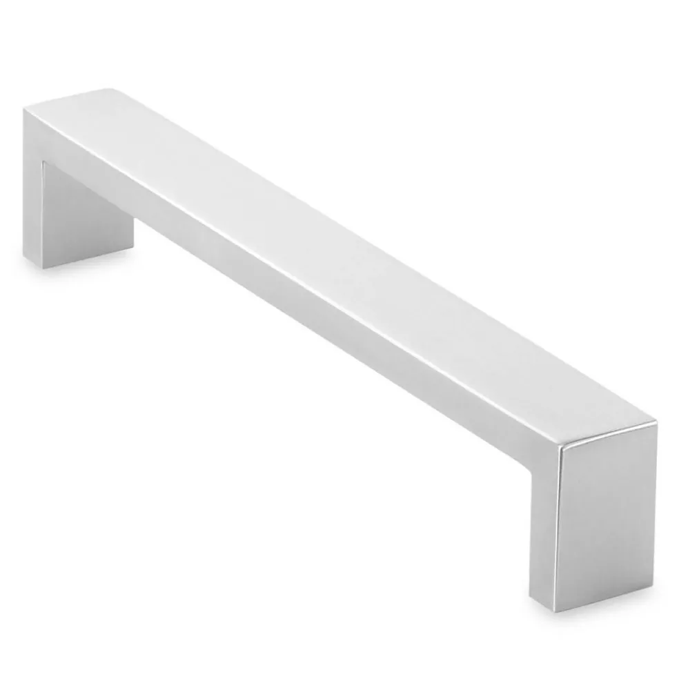 Cauldham Solid Stainless Steel Cabinet Hardware Square Handle Pull Brushed Satin Nickel