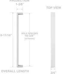 Cauldham Solid Stainless Steel Cabinet Hardware Square Handle Pull Brushed Satin Nickel