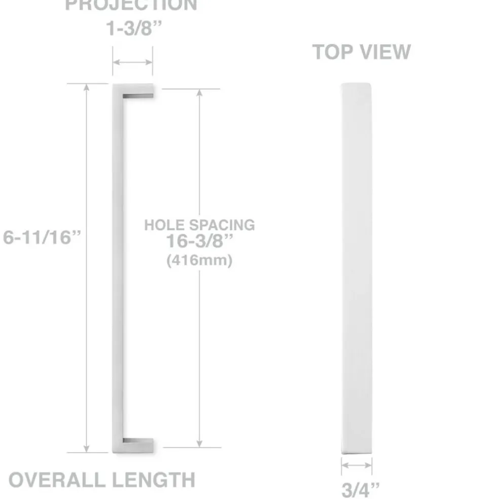 Cauldham Solid Stainless Steel Cabinet Hardware Square Handle Pull Brushed Satin Nickel