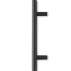 Cauldham Solid Stainless Steel Euro Cabinet Pull Matte Black (3-3/4" Hole Centers) - 10 Pack