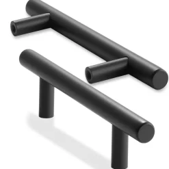 Cauldham Solid Stainless Steel Euro Cabinet Pull Matte Black (3-3/4