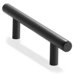 Cauldham Solid Stainless Steel Euro Cabinet Pull Matte Black (3-3/4