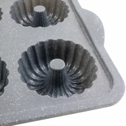 6-Cavity Metal Reinforced Silicone Mini Fluted Cake Pan by Makery®