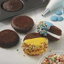 12 Cavity Perfect Results Premium Non-Stick Bakeware Muffin Top Pan - The Shallow Baking Cups Make Perfect Muffin Tops, Drop Cookies or Whoopie Pie Shells, , Steel