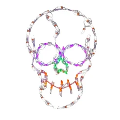 CC Christmas Decor LED Lighted Small Skull Outdoor Halloween Decoration - 24.5"