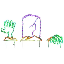 CC Christmas Decor LED Lighted Tombstone and Hand Outdoor Halloween Decoration - 60"